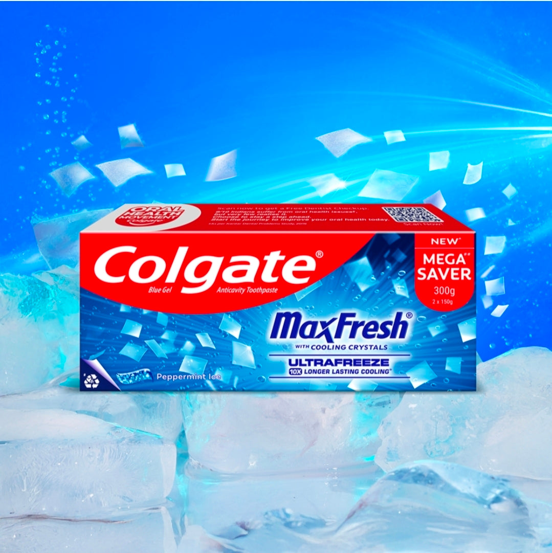 Colgate MaxFresh Peppermint Ice Gel Toothpaste - Saver Pack (150g×4)