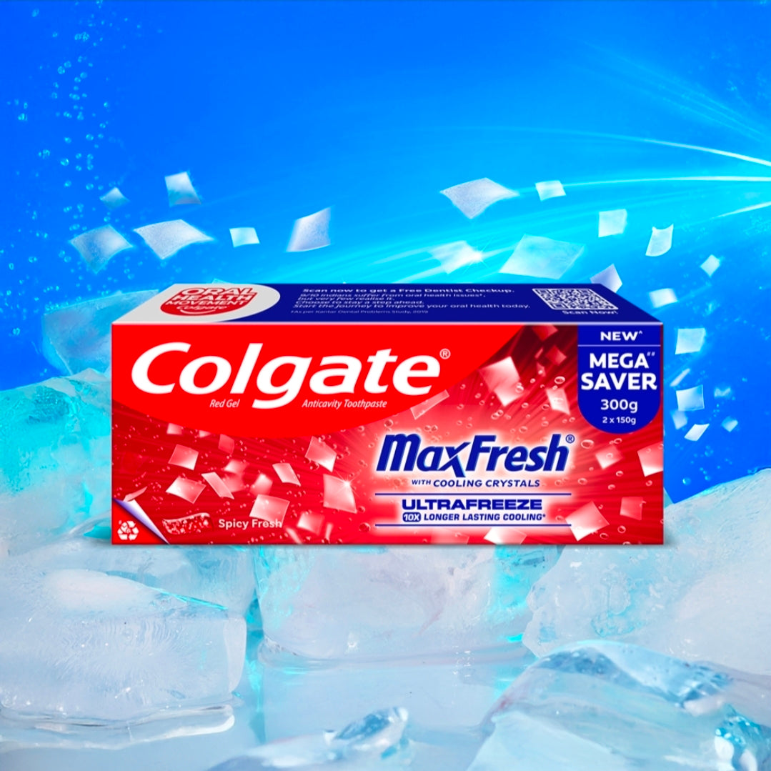 Colgate MaxFresh Gel Toothpaste (Spicy Fresh) (150g×4)