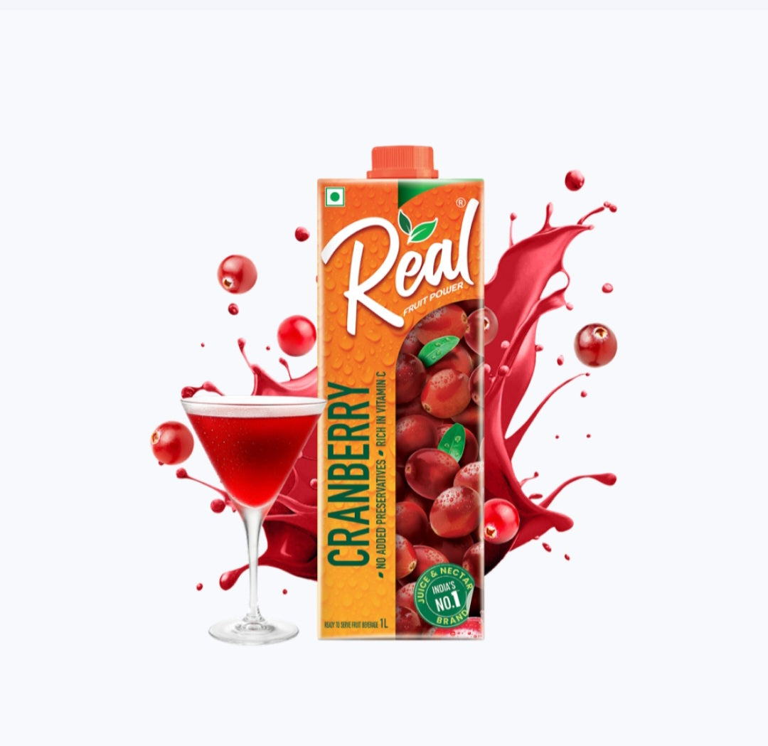 Real Fruit Power Cranberry Juice 1ltr
