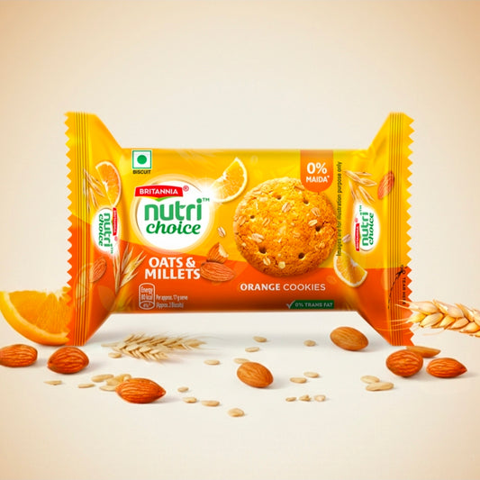 Britannia NutriChoice Oats & Millets Orange Cookies 66.6g