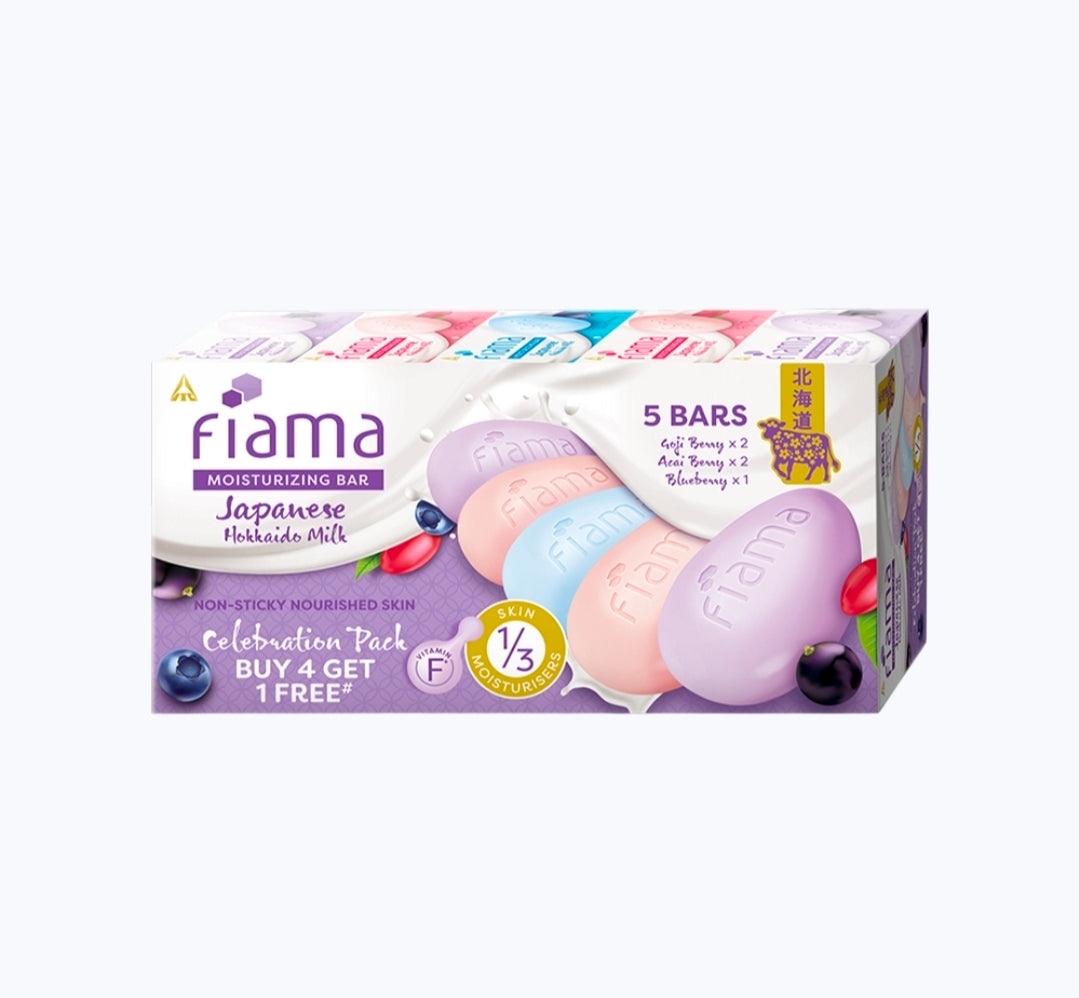 Fiama Moisturizing Soap Bars Japanese Hokkaido Milk  (5x125 g)